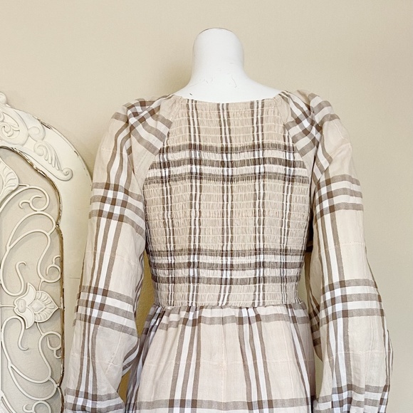 ❌SOLD❌Coco + Jaimeson | Womens Plaid Puff Sleeve Smock Tunic Top | Size: XL - Picture 8 of 10